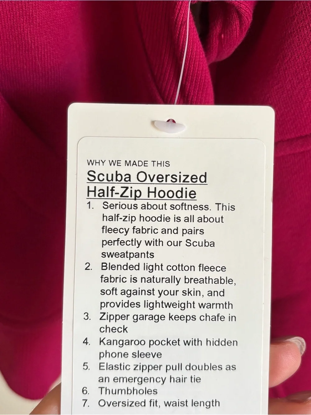 lululemon | Women's Scuba Oversized Half Zip Hoodie Size M/L Berry Rumble NWT